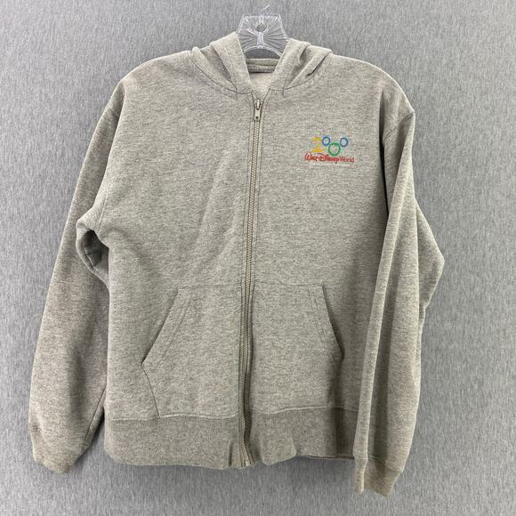 Walt Disney World 2000 Y2K Zip Up Gray Sweatshirt Hoodie Disneyana Unisex Size S - Picture 1 of 8